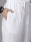 Ishin Women's White Embroidered A-Line Kurta Trouser Dupatta Set