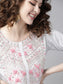 Ishin Women's Grey Embroidered A-Line Kurta Trouser Dupatta Set