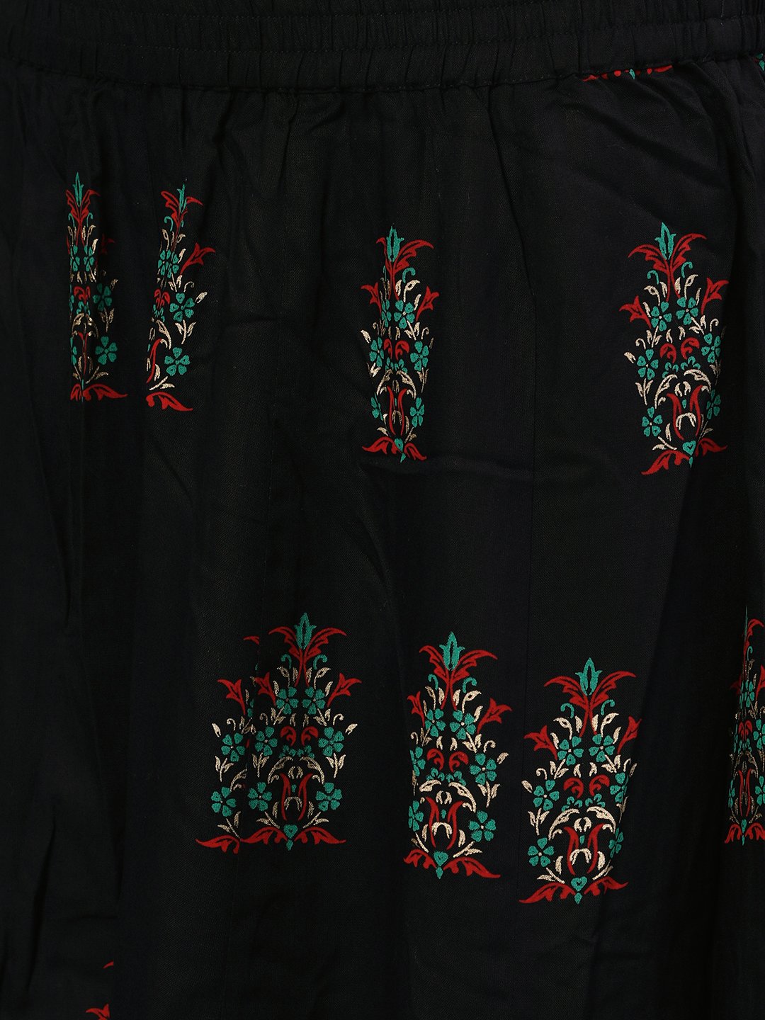 Ishin Women's Rayon Black Embellished Straight Kurta Sharara Set