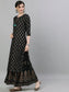 Ishin Women's Rayon Black Embellished Straight Kurta Sharara Set