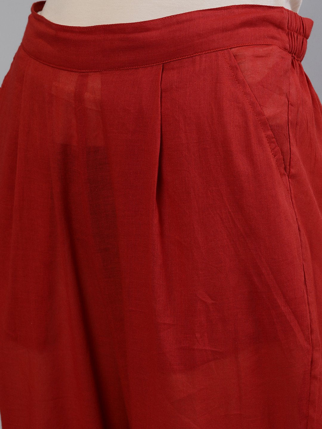Ishin Women's Rayon Brown Printed A-Line Kurta Trouser Set