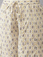 Ishin Women's Cotton Blend Cream Embroidered A-Line Kurta Sharara Set