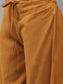 Ishin Women's Cotton Mustard Yellow Embroidered A-Line Kurta Salwar Set