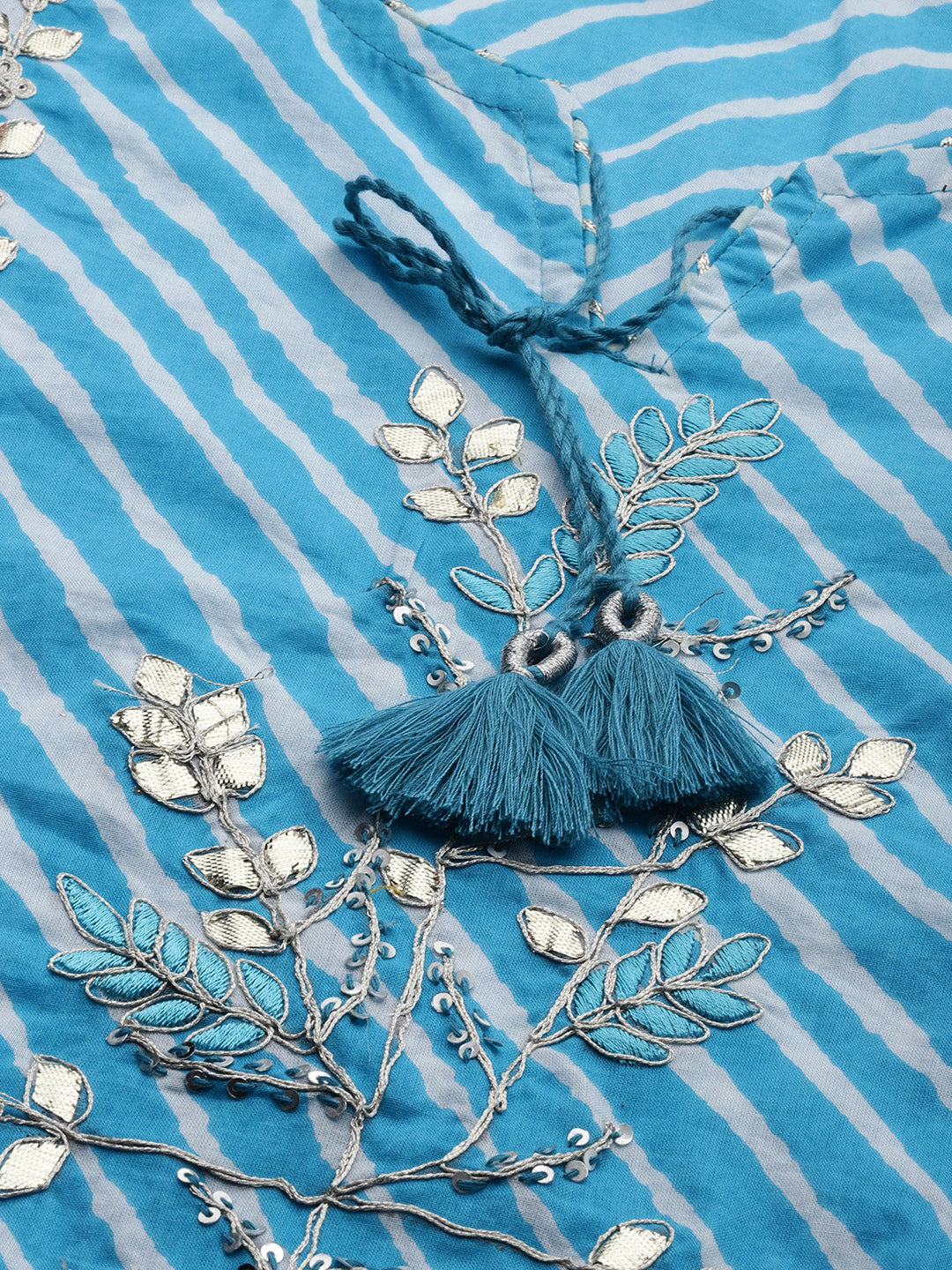 Majestic Cyan Blue Kurta & Skirt Set