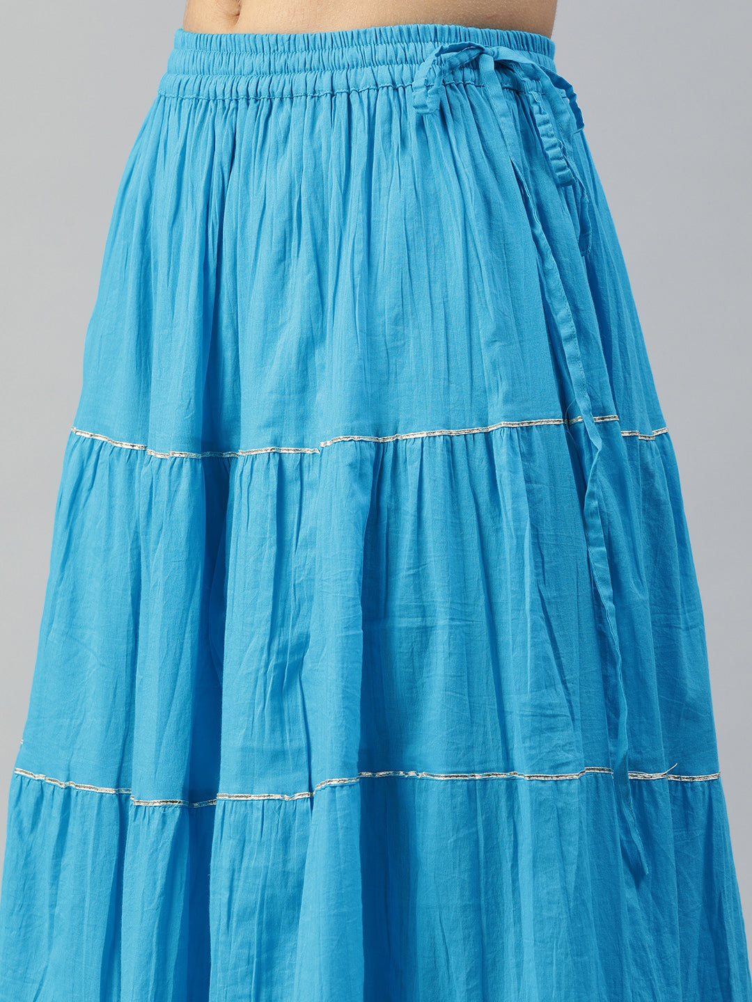 Majestic Cyan Blue Kurta & Skirt Set