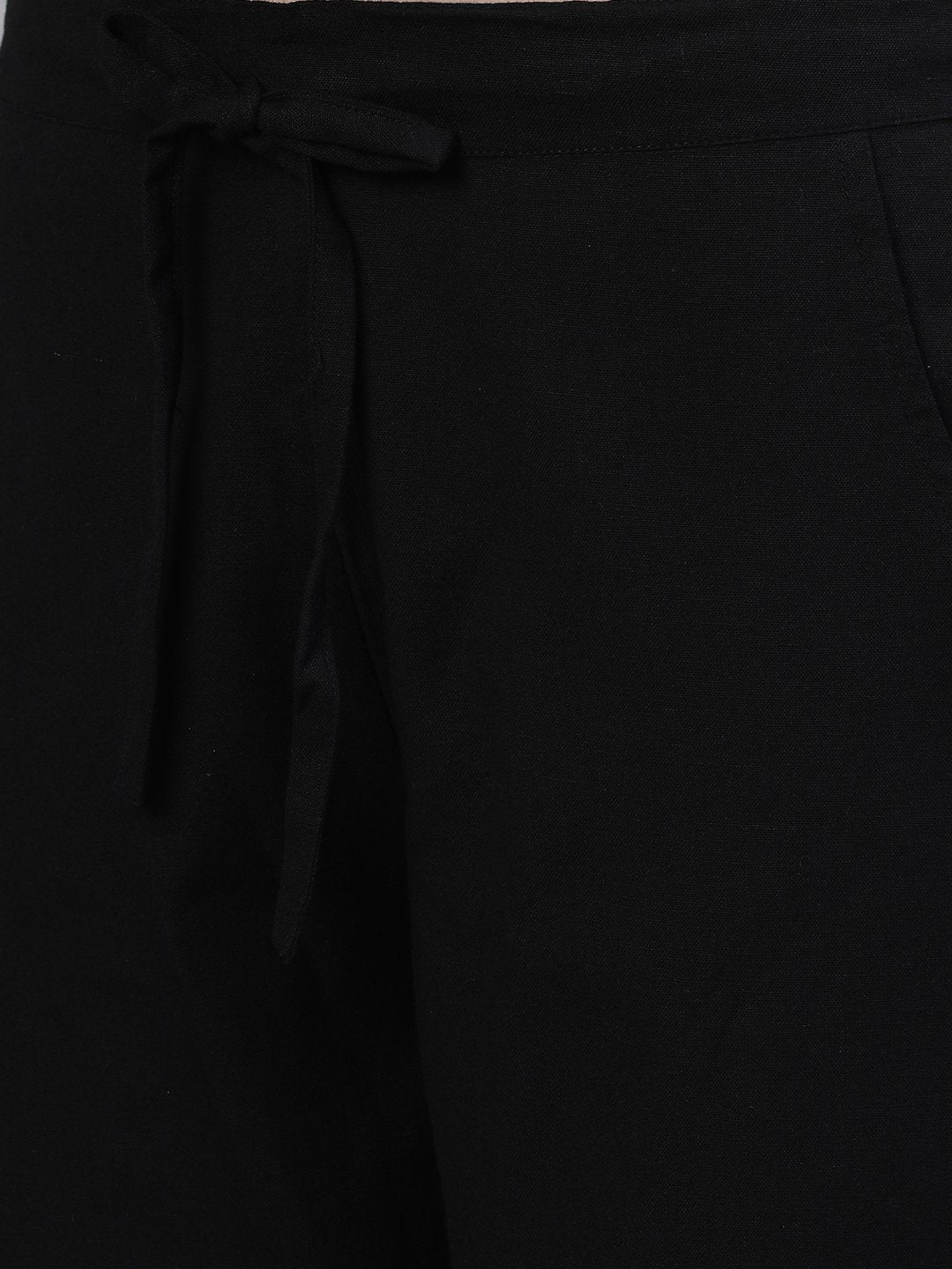 Ishin Women's Rayon Black Foil Printed Straight Kurta Trouser Set