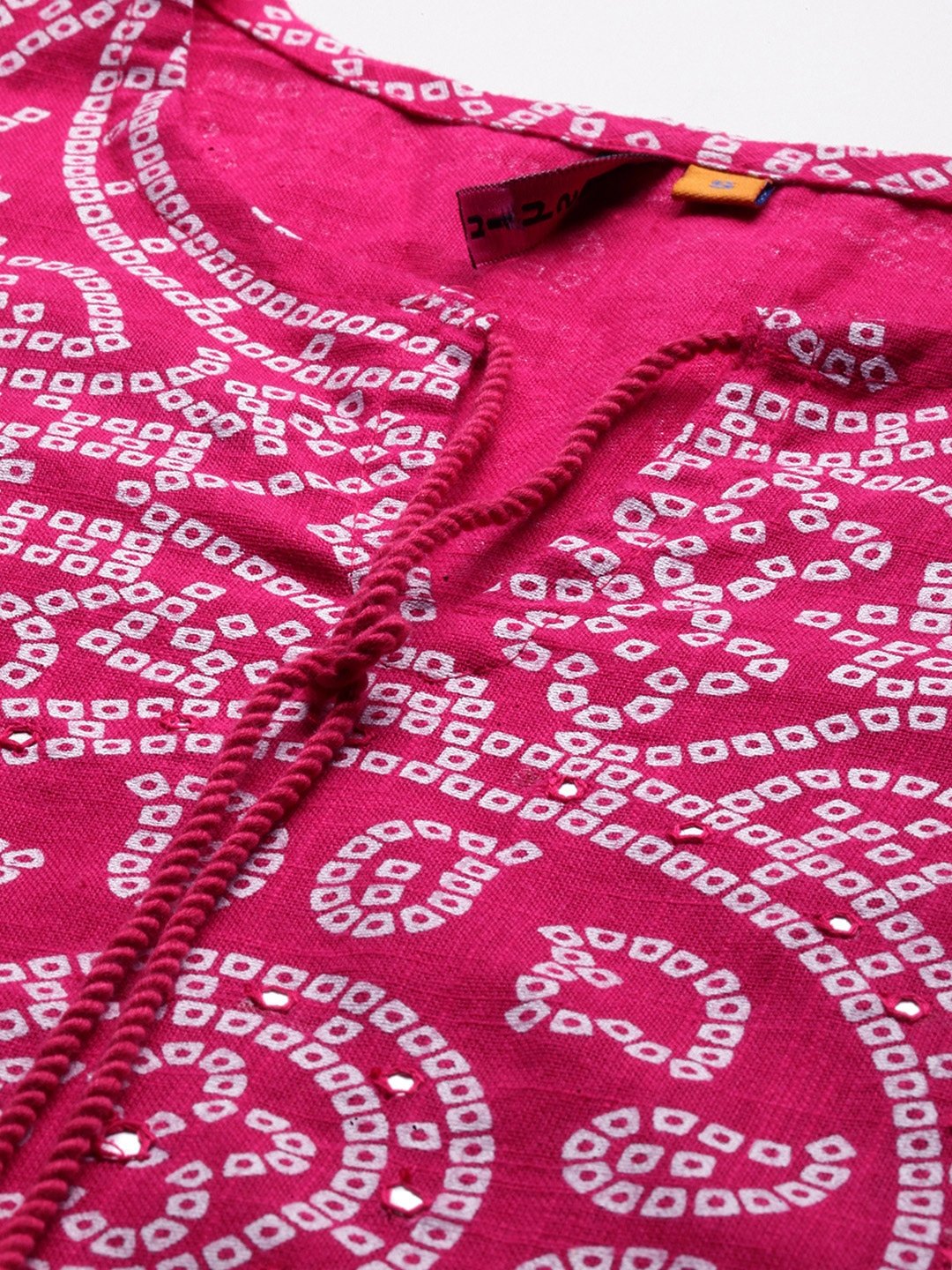 Ishin Women's Cotton Pink Printed Straight Kurta Trouser Set