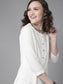 Ishin Women's Rayon White Embellished A-Line Kurta