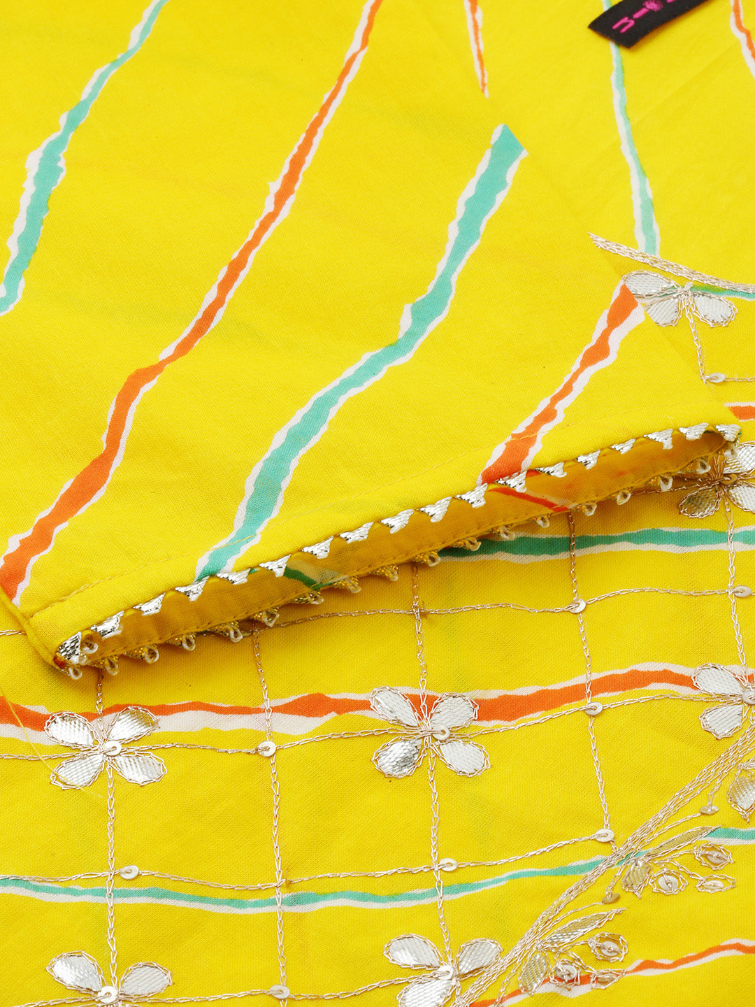 Yellow Leheriya Print Kurta