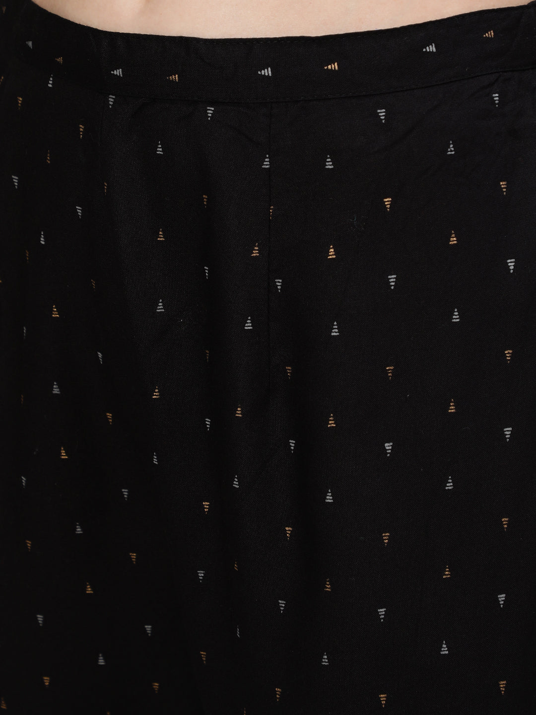 Ishin Women's Rayon Black Embroidered Kaftan Kurta Trouser Set