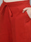Ishin Women's Cotton Brown Printed A-Line Kurta Trouser Set