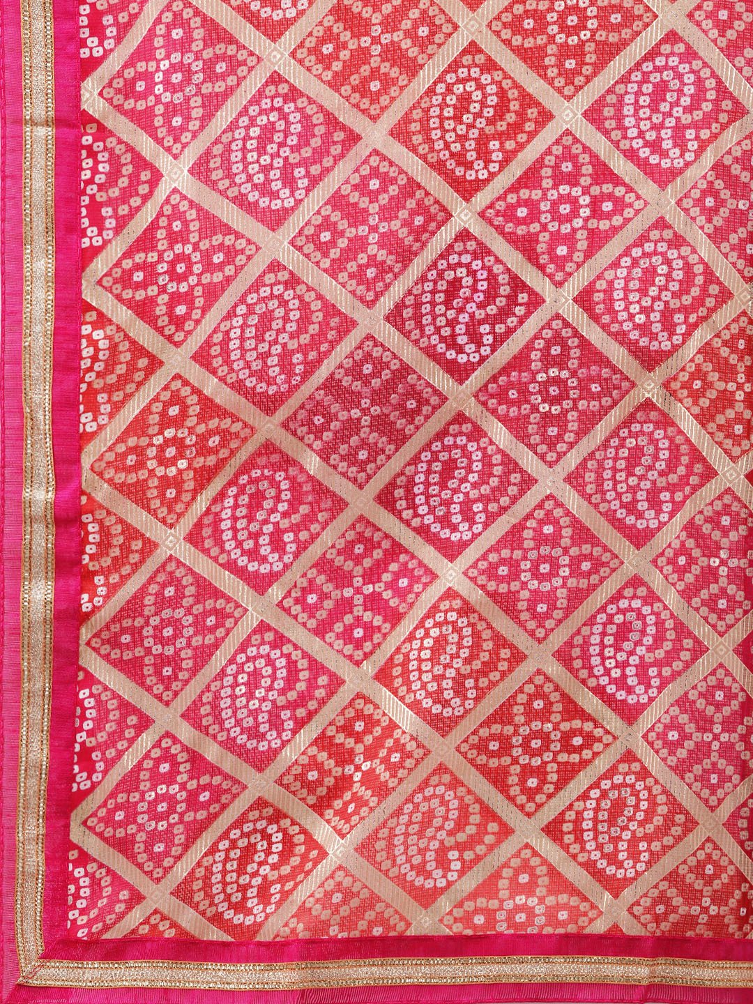 Ishin Women's Chanderi Cotton Off White & Pink Embroidered A-Line Kurta Palazzo Dupatta Set