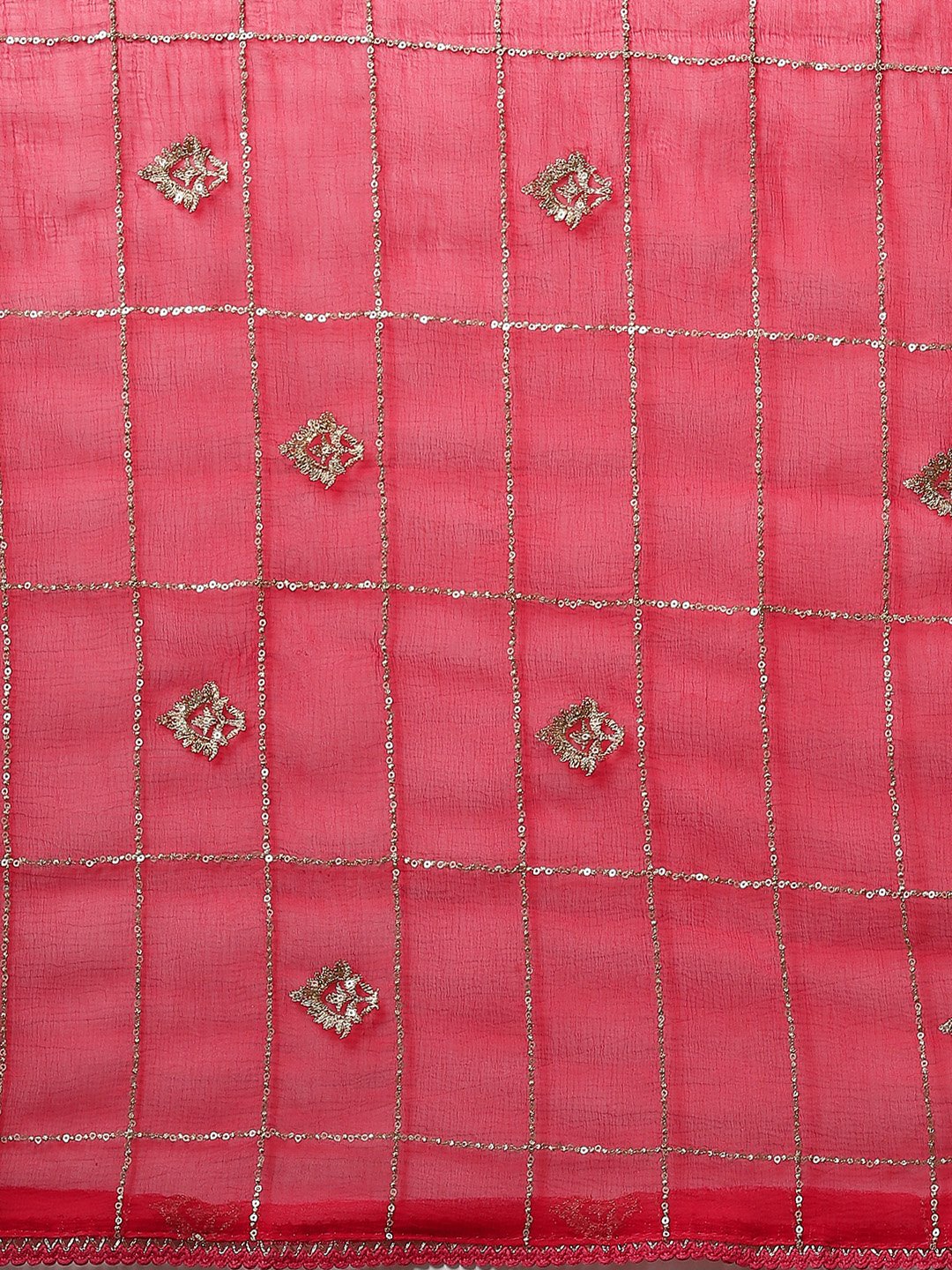 Ishin Women's Chanderi Silk Sequinned Embroidered A-Line Kurta Palazzo Dupatta Set