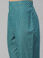 Ishin Women's Blue Yoke Design A-Line Kurta Trouser Set