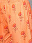 Ishin Women's Cotton Orange Embroidered Anarkali Kurta Sharara Dupatta Set