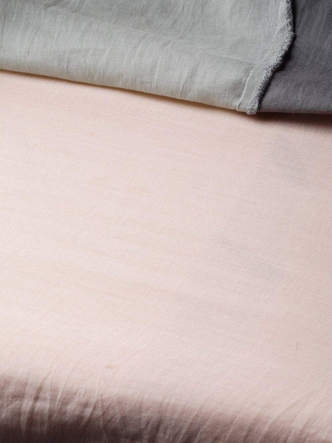 Ishin Women's Cotton Peach & Grey Solid A-Line Top Skirt Set