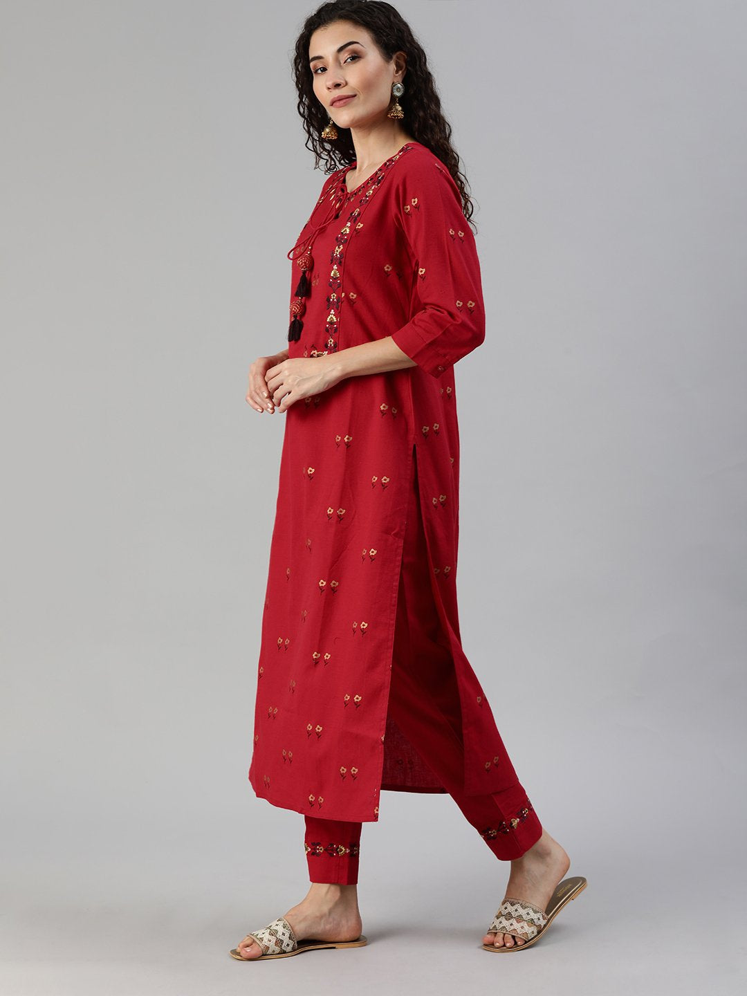 Buy Yellow Kurta Handwoven Tissue Handloom Stripe Pattern With Salwar For  Women by Shorshe Clothing Online at Aza Fashions.