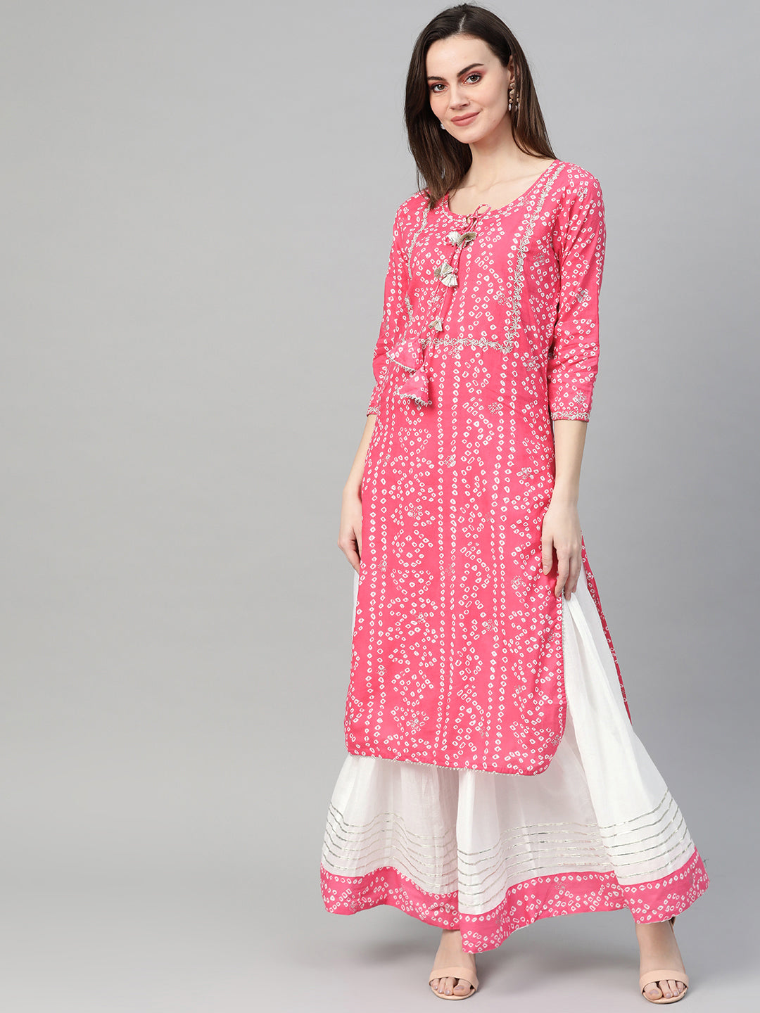 Kamal - Embellished Pink Kurta Skirt Set