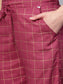 Ishin Women's Cotton Purple Foil Printed Gota Patti A-Line Kurta Trouser Set