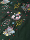 Ishin Women's Cotton Green & Off White Embroidered A-Line Kurta Palazzo Set