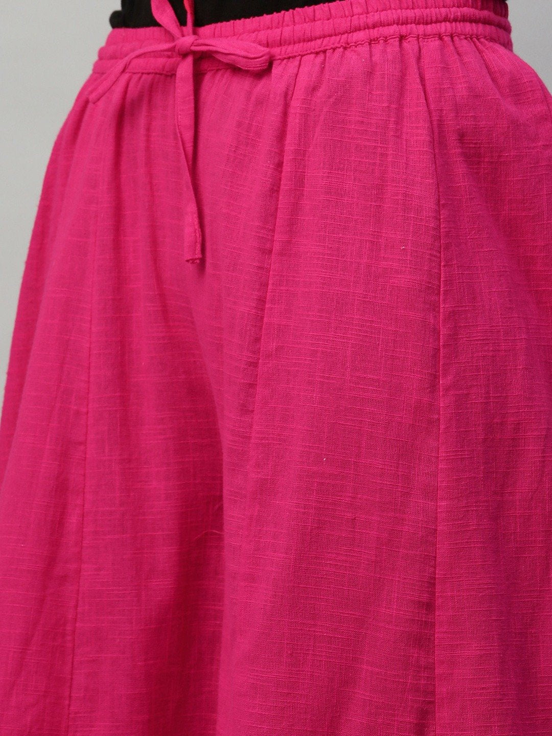 Ishin Women's Cotton Pink Bandhani Printed A-Line Kurta Palazzo Set