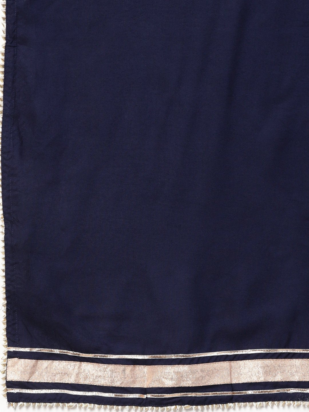 Ishin Women's Cotton Blue & Navy Blue Printed A-Line Kurta Sharara Dupatta Set