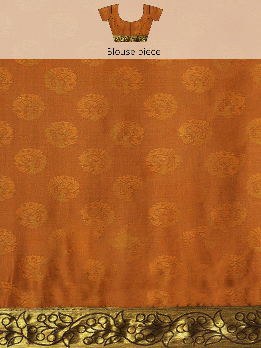 Ishin Women's Art Silk Orange & Maroon Woven Design Saree With Blouse Piece