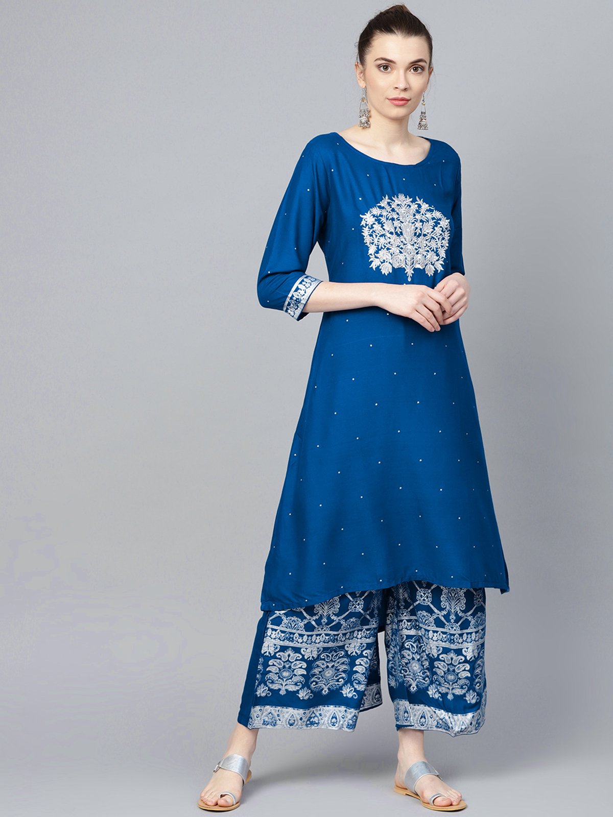 Neelam - Royal Blue Kurta and Palazzo Set