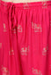 Ishin Women's Rayon Pink Foil Printed Palazzo