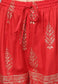 Ishin Women's Rayon Red Foil Printed Palazzo